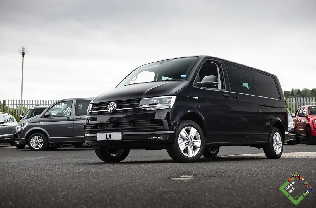 Black VW Transporter kombi
