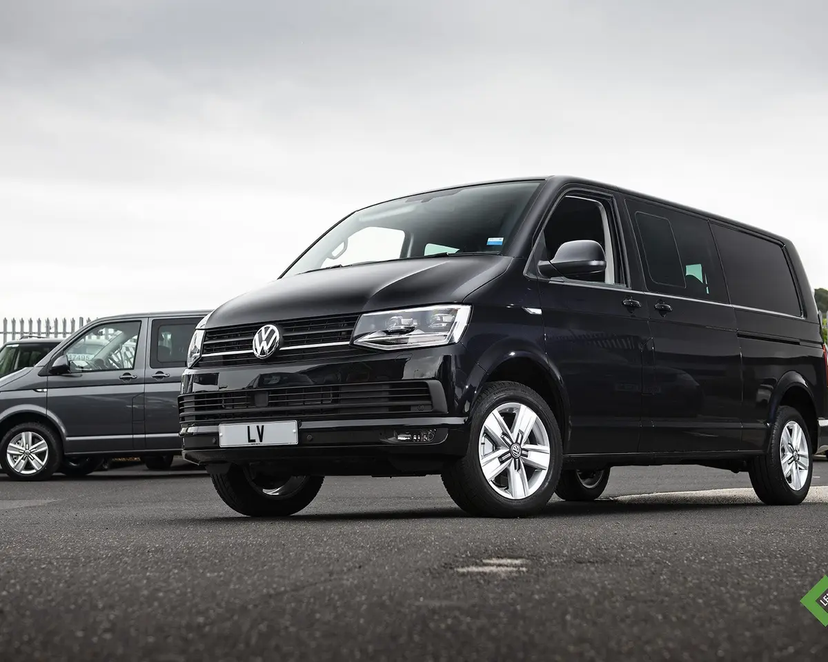 Black VW Transporter kombi